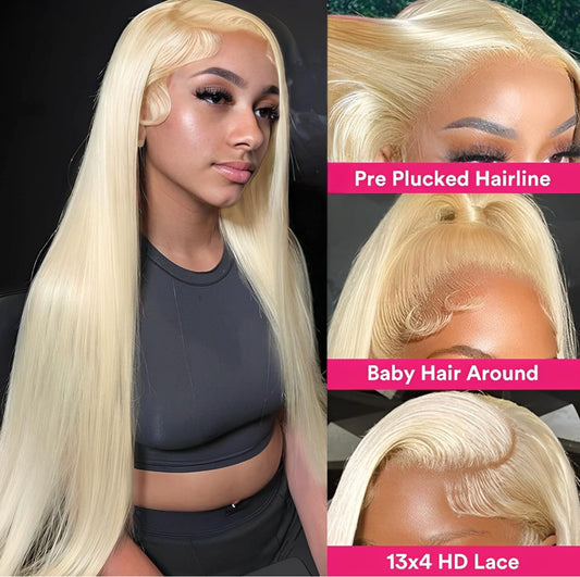 13*4  Straight Blonde Wigs