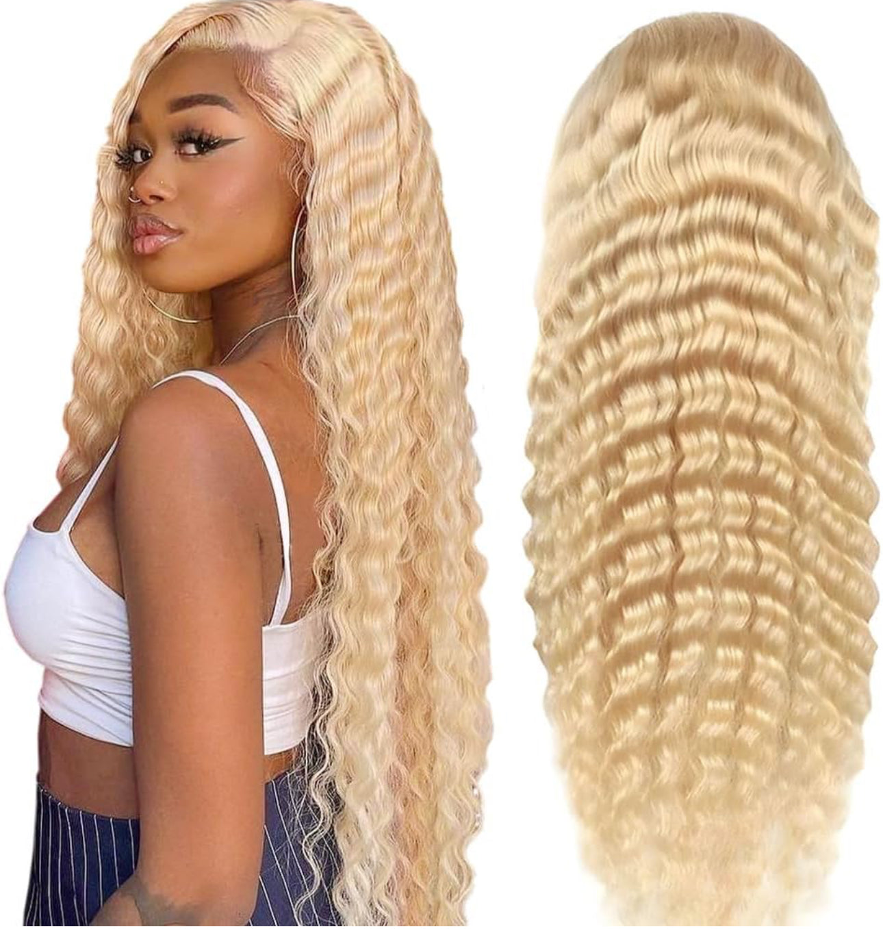 13*4 Curly Blonde Wigs