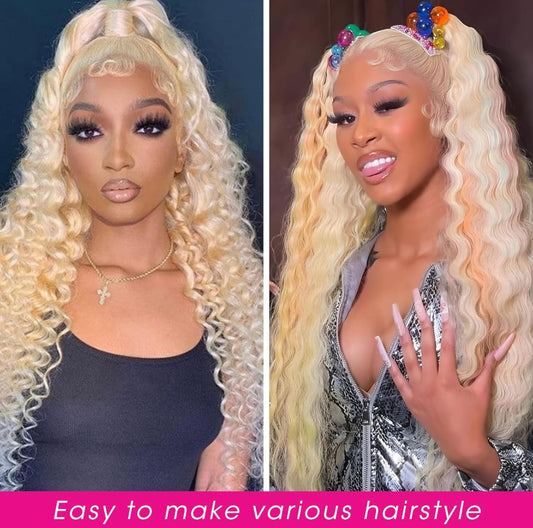 13*4 Curly Blonde Wigs